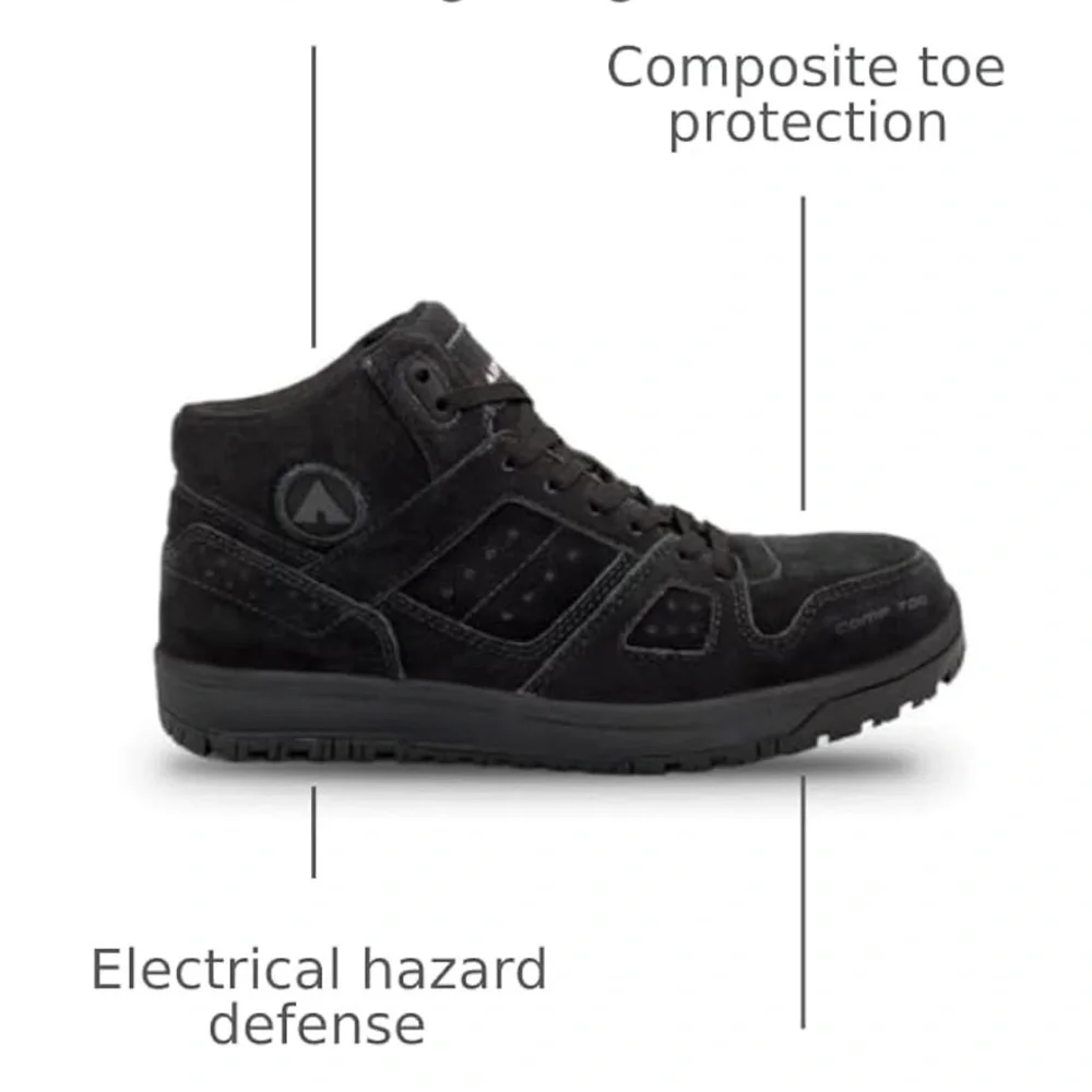 AIRWALK AW6360 MEN MONGO MID BLACK/BLACK COMPOSITE TOE WORK SHOE